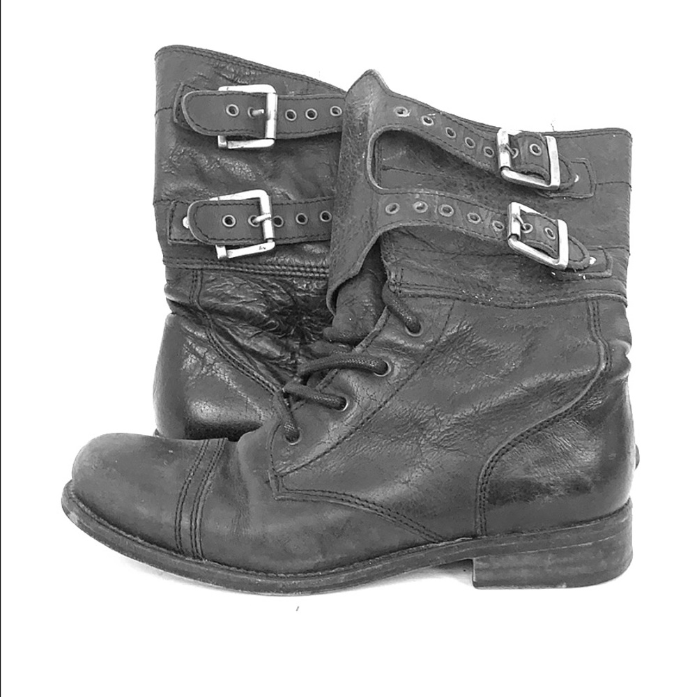 All Saints Black Moto Boots